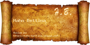 Hahn Bettina névjegykártya